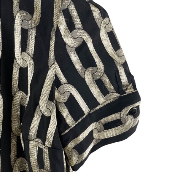 Adam Lippes Adam plus eve Metallic Gold Black Chain Link Dress 6 - Picture 4 of 6